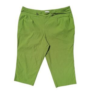 CATO Plus Size 28W Hi Rise Lime Green Stretch Capris